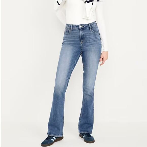 Old Navy Extra High Rise Flare Jeans Medium Wash 0 - Picture 1 of 8